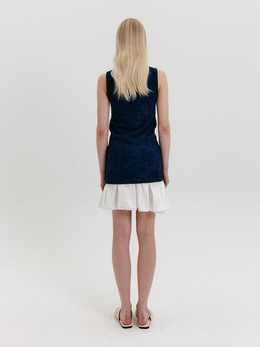 Eenk Jacquard Knit Mini Dress - Navy