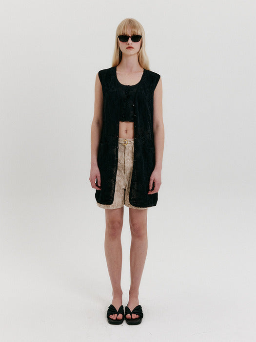 Eenk Lace Knit Mini Dress - Black