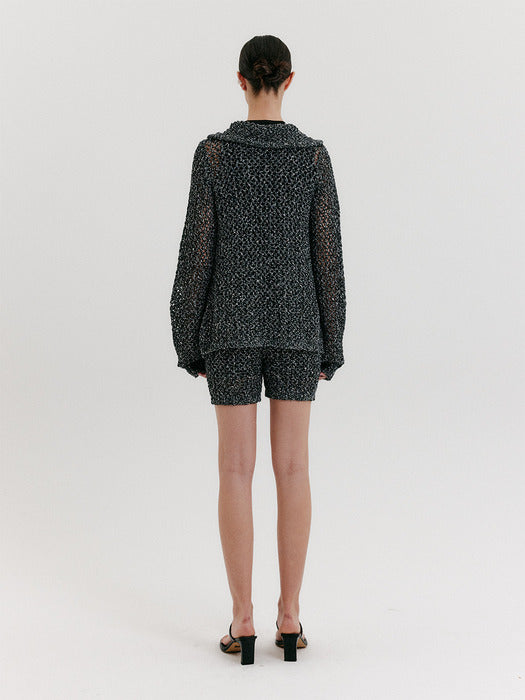 [EENK] Chunky Knit Shorts - Black