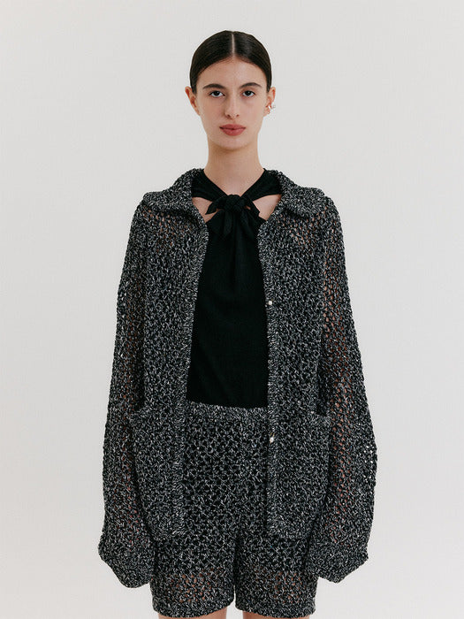 Eenk Chunky Knit Cardigan - Black