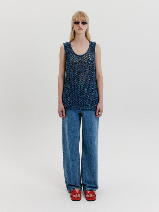 [EENK] Chunky Knit Top - Blue