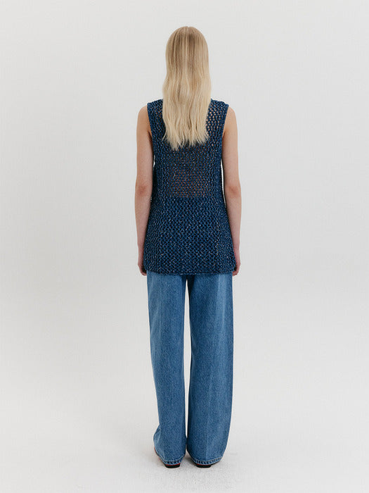 [EENK] Chunky Knit Top - Blue