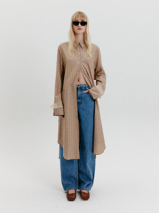 Eenk Lace Layerd Shirt Dress - Beige