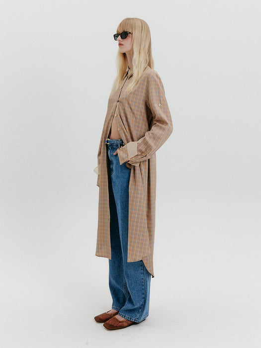 Eenk Lace Layerd Shirt Dress - Beige
