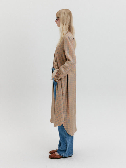 Eenk Lace Layerd Shirt Dress - Beige