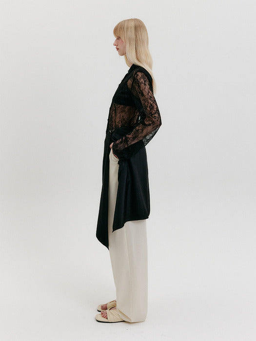 Eenk Unbalanced Wrap Skirt - Black