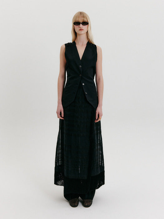 Eenk Wrap Skirt with Tassel - Black