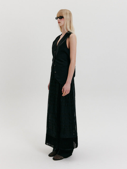 Eenk Wrap Skirt with Tassel - Black