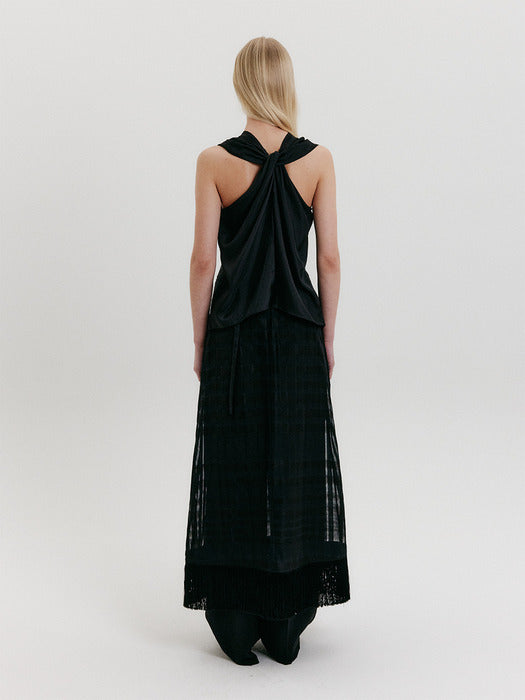 Eenk Wrap Skirt with Tassel - Black