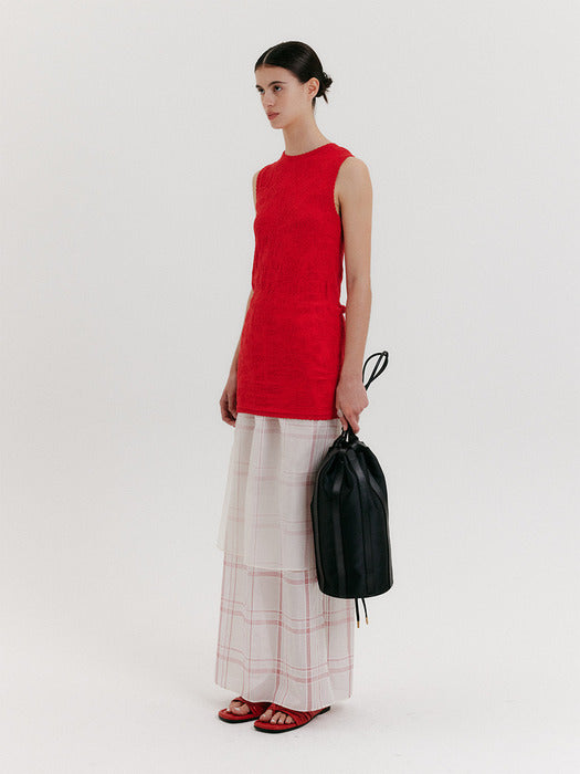 Eenk Organza Layered Long Skirt - Pink