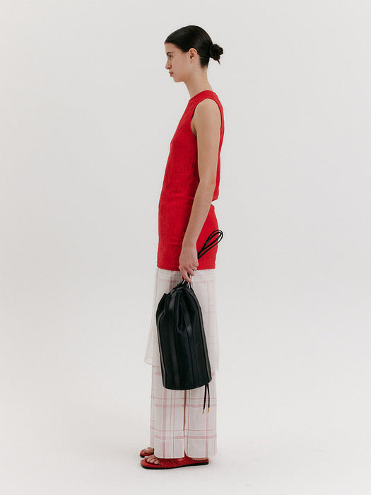 Eenk Organza Layered Long Skirt - Pink