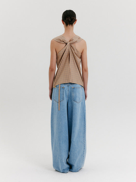 Eenk Back Knotted Vest - Beige