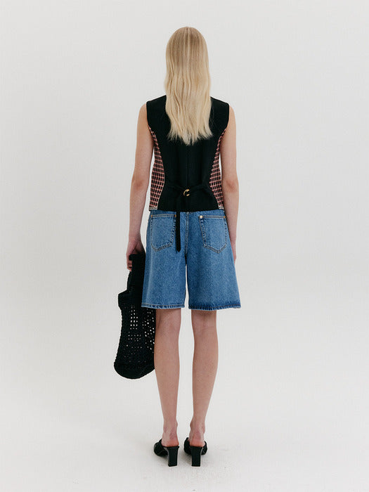 Eenk Tweed Pocket Vest - Red