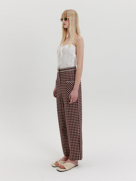 Eenk Tweed Pocket Pants - Red