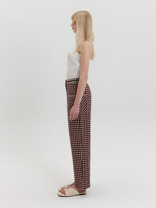 Eenk Tweed Pocket Pants - Red