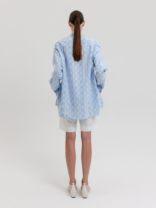 Eenk Organza Layerd Shirt - Sky Blue