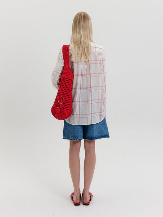 [EENK] Check Pattern Shirts - Pink