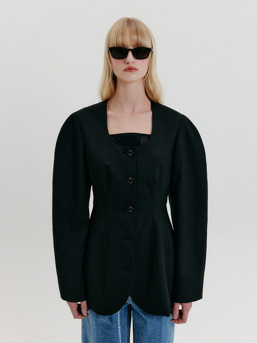 Eenk Shoulder Hourglass Jacket - Black