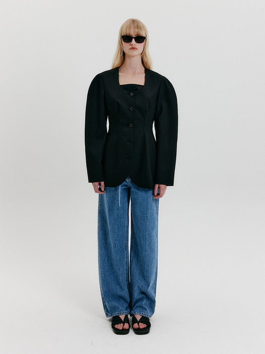 Eenk Shoulder Hourglass Jacket - Black