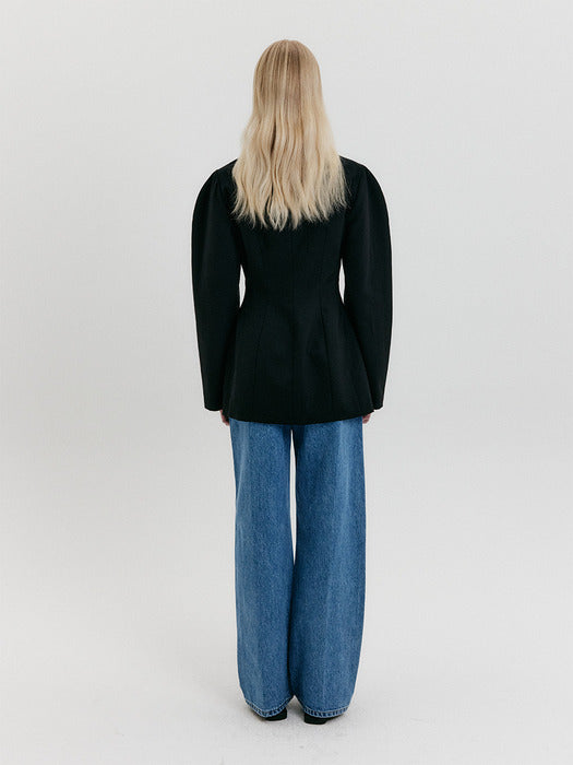 Eenk Shoulder Hourglass Jacket - Black