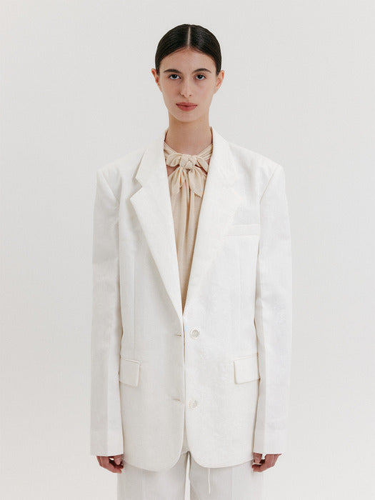 Eenk Single-Breasted Blazer - Ivory