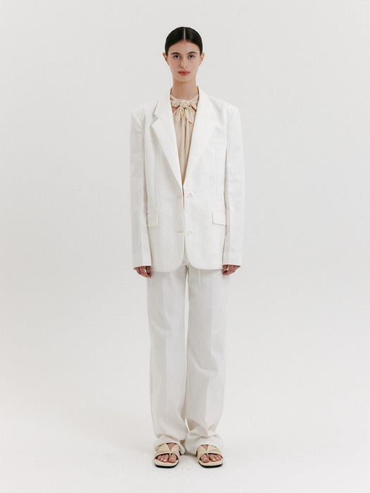 Eenk Single-Breasted Blazer - Ivory