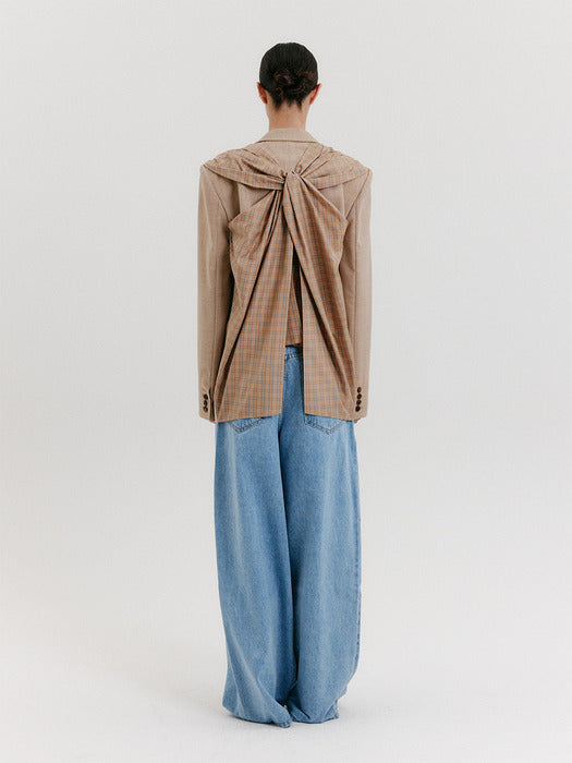 Eenk Back Knotted Jacket - Beige