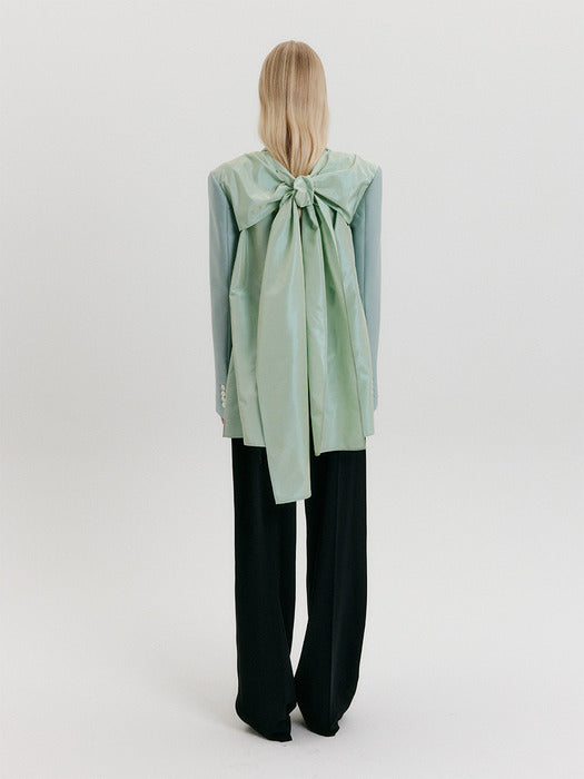 [EENK] Tied Double-Breasted Blazer - Mint