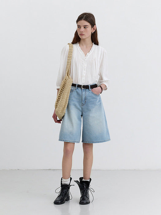 [dunst] BERMUDA DENIM SHORTS LIGHT BLUE_UDPA5B236B1