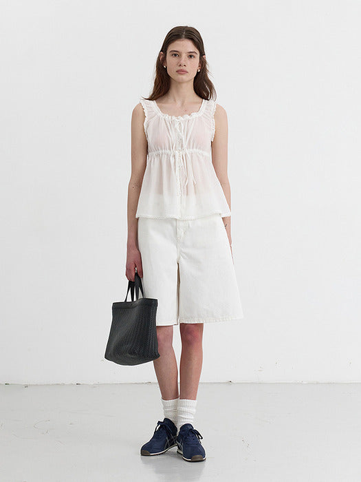 [dunst] BERMUDA DENIM SHORTS WHITE_UDPA5B236WT