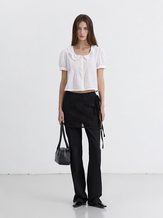 [dunst] SLIM SEMI BOOT-CUT SLACKS BLACK_UDPA5B226BK