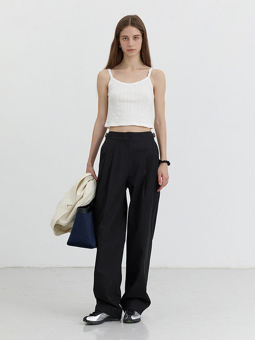 [dunst] DOUBLE PLEATED CHINO SLACKS BLACK_UDPA5B225BK