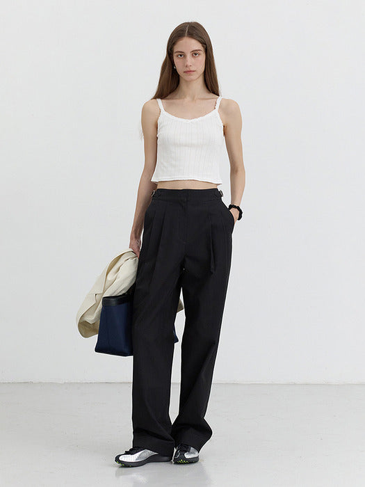 [dunst] DOUBLE PLEATED CHINO SLACKS BLACK_UDPA5B225BK