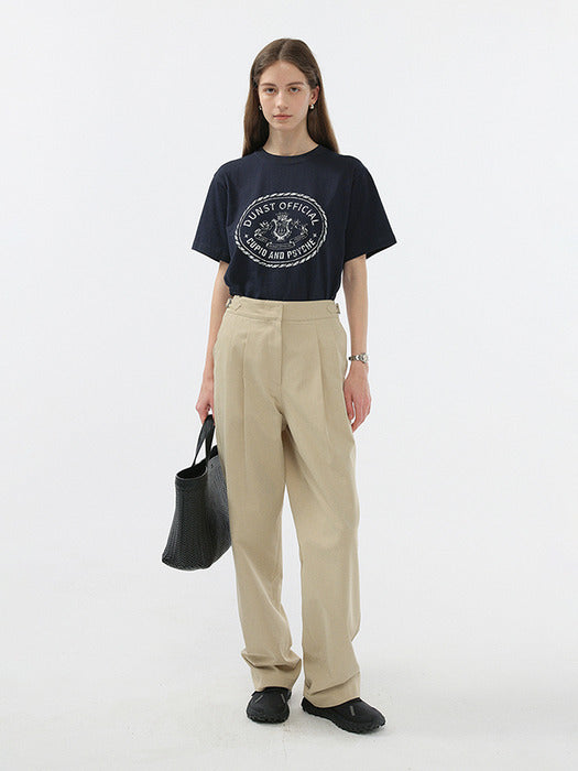 [dunst] DOUBLE PLEATED CHINO SLACKS BEIGE_UDPA5B225I2