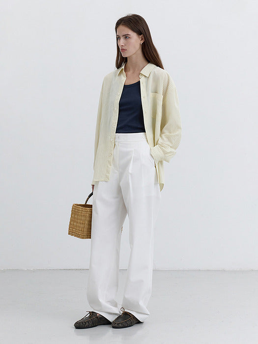 [dunst] DOUBLE PLEATED CHINO SLACKS WHITE_UDPA5B225WT