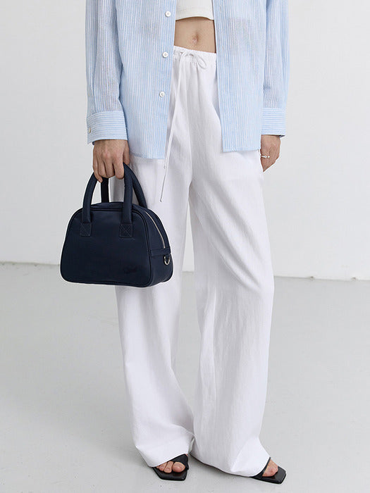 Dunst Linen Banding Pants White