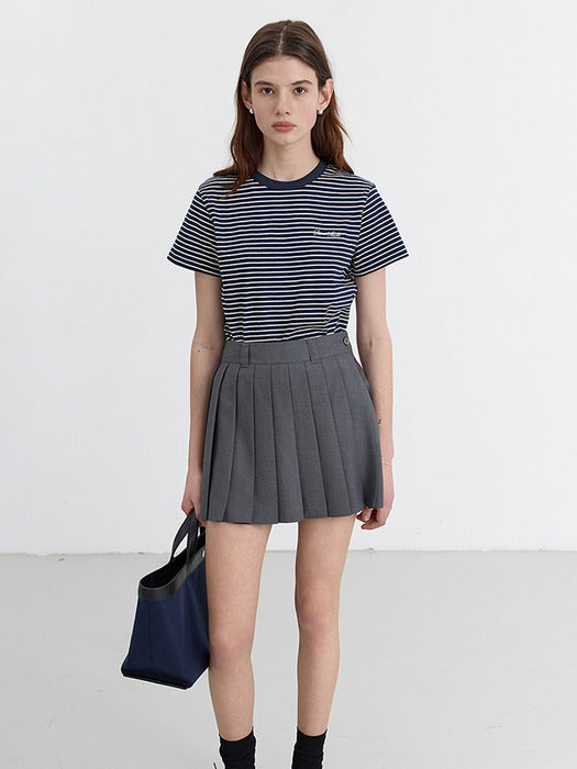 [dunst] MINI PLEATS SKIRT CHARCOAL GREY_UDSK5B233CG