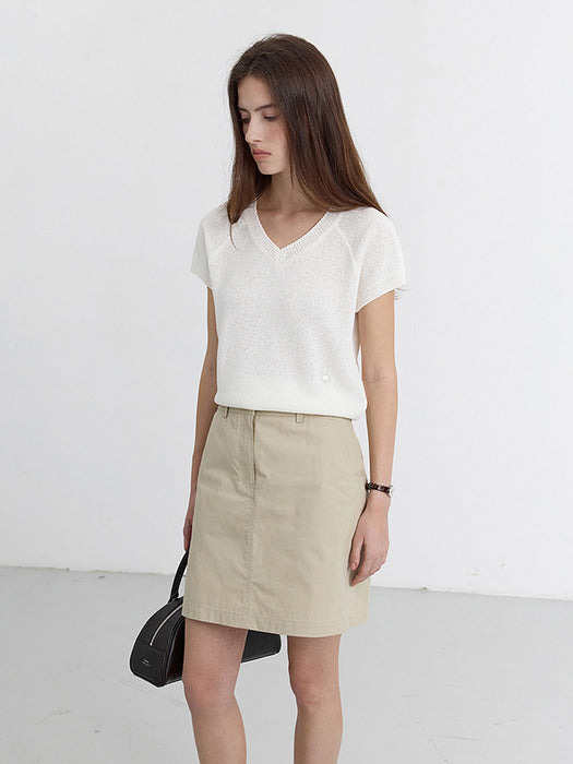 [dunst] A-LINE MINI SKIRT LIGHT CREAM BEIGE_UDSK5B227I1