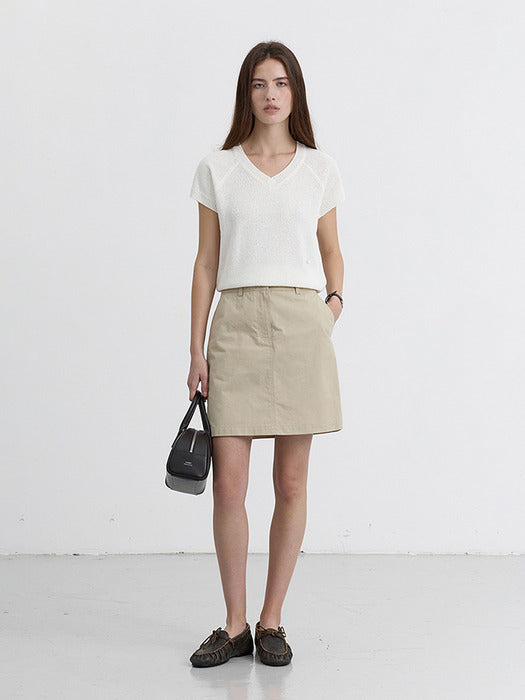 Dunst A-Line Mini Skirt Light Cream Beige