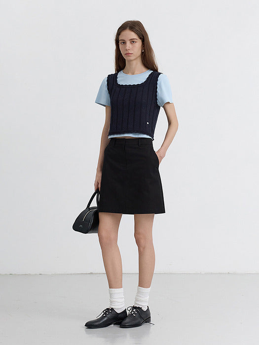 [dunst] A-LINE MINI SKIRT BLACK_UDSK5B227BK
