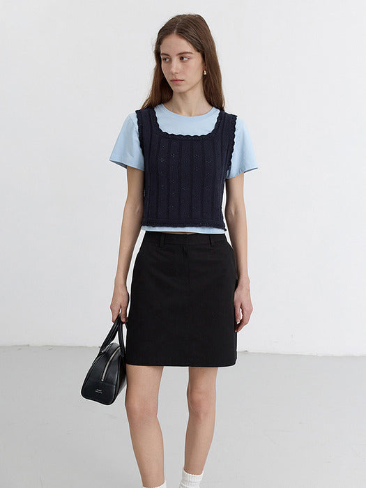 [dunst] A-LINE MINI SKIRT BLACK_UDSK5B227BK