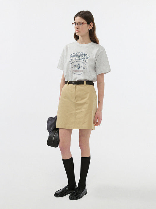 [dunst] A-LINE MINI SKIRT BEIGE_UDSK5B227I2