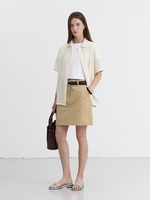 Dunst A-Line Mini Skirt Beige