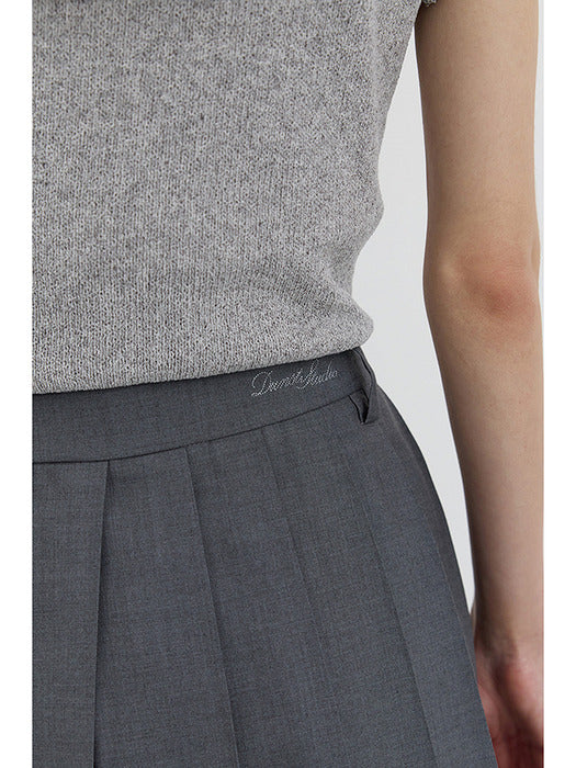 [dunst] MIDI PLEATS SKIRT CHARCOAL GREY_UDSK5B229CG