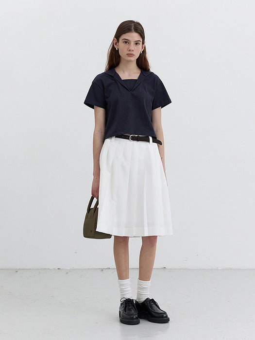 Dunst Midi Pleats Skirt White
