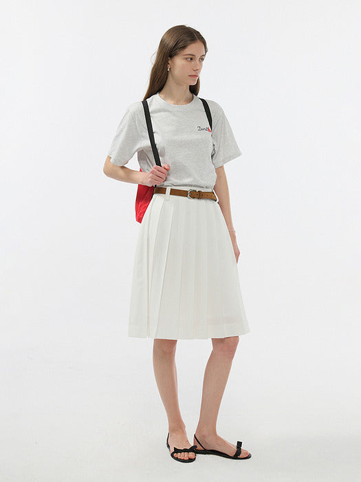 [dunst] MIDI PLEATS SKIRT WHITE_UDSK5B229WT