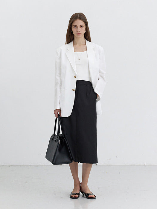 [dunst] H-LINE LONG SKIRT BLACK_UDSK5B228BK