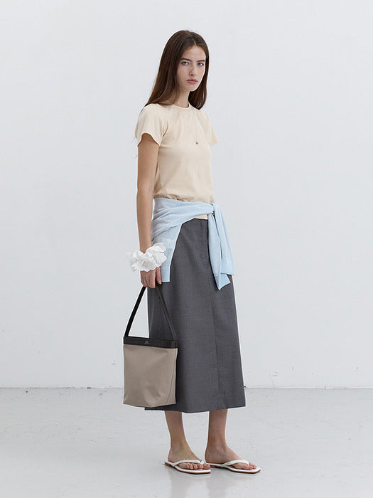 [dunst] H-LINE LONG SKIRT MELANGE GREY_UDSK5B228G2
