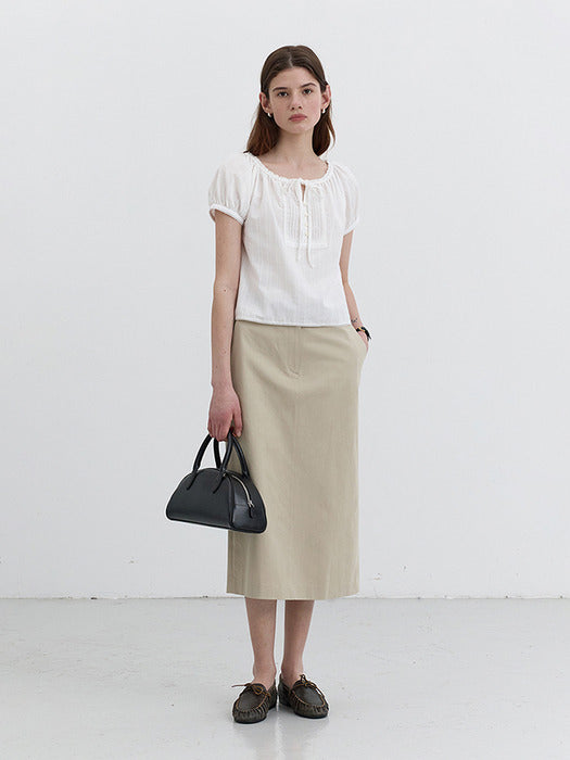 [dunst] H-LINE LONG SKIRT LIGHT BEIGE_UDSK5B228I1