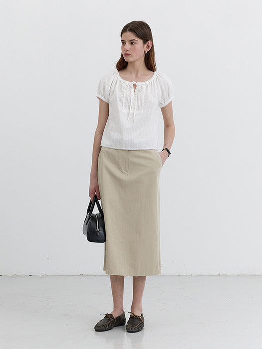 [dunst] H-LINE LONG SKIRT LIGHT BEIGE_UDSK5B228I1